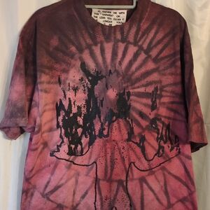 Men's Graphic Long Sleeve Tee - Red Tie-Dye